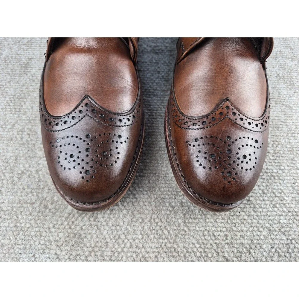 Allen Edmonds Dalton Boots Men Sz 9.5D Brown Wingtip Handmade in USA Shoe Tree